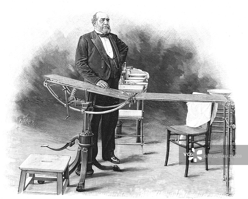 19世纪的外科医生，插图图片素材