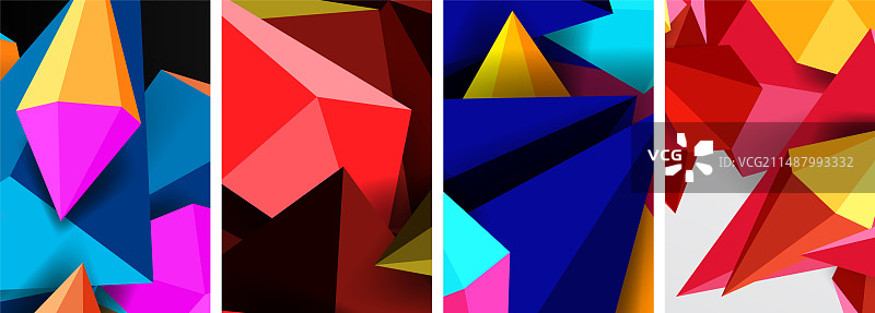 马赛克三角形海报几何抽象图片素材