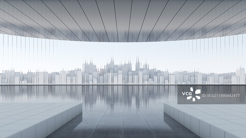 3D现代城市建筑及广场空地背景图图片素材