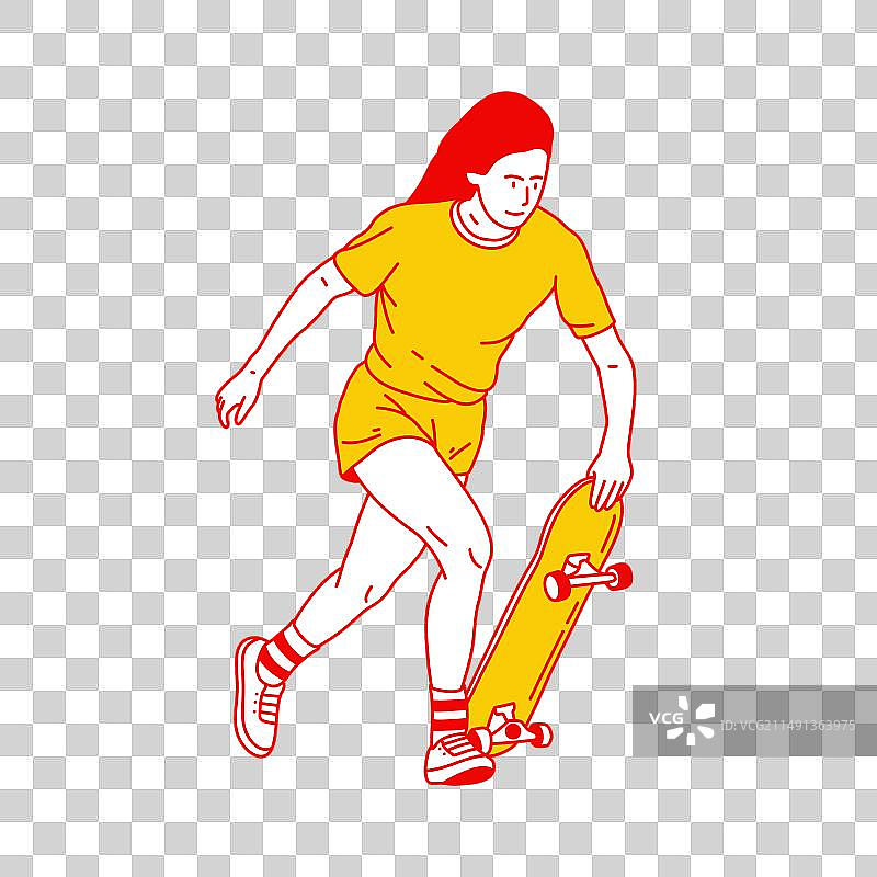 简单的运动滑板卡通1图片素材