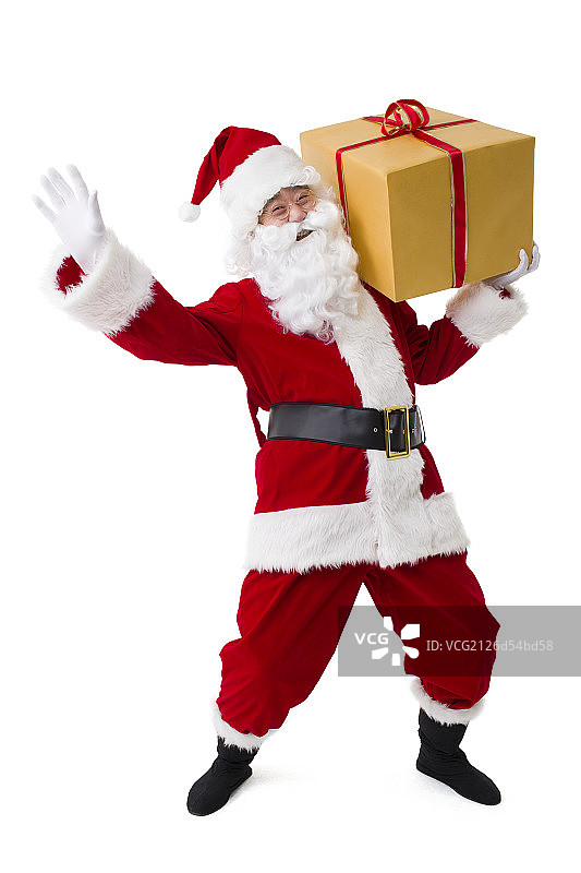 圣诞老人扛着礼物图片素材