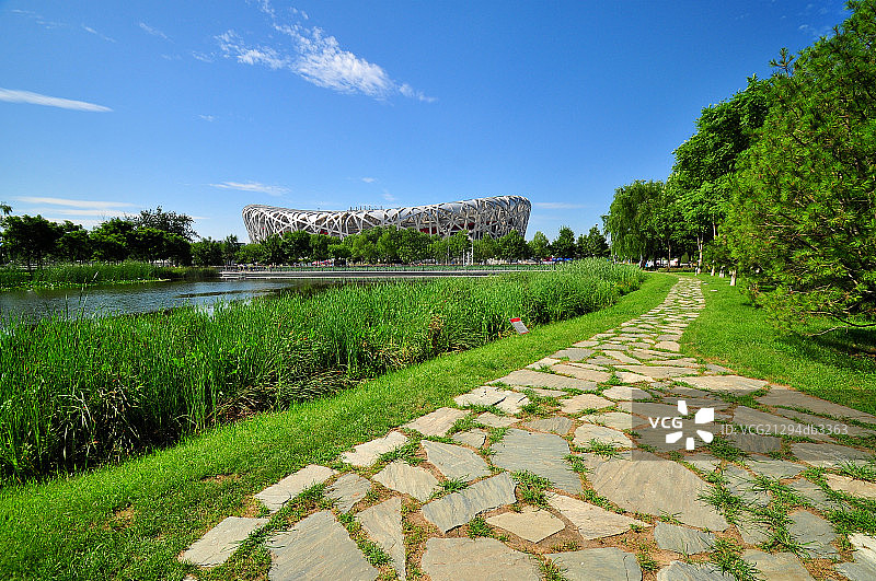 北京国家体育场--鸟巢远景图片素材