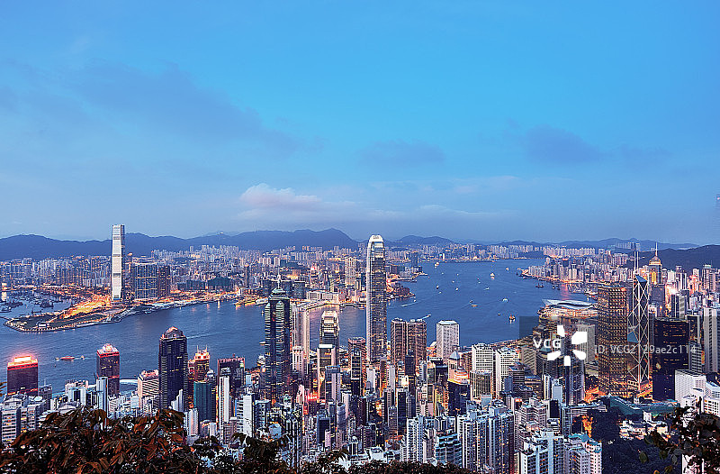 高清香港全景天际线图片素材