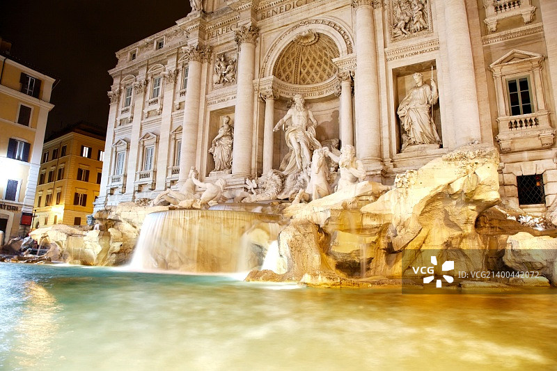 意大利罗马的特莱维喷泉。图片素材