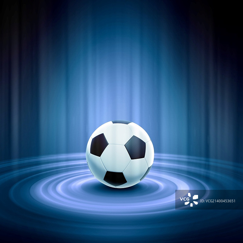 黑白足球或足球，彩色插图图片素材