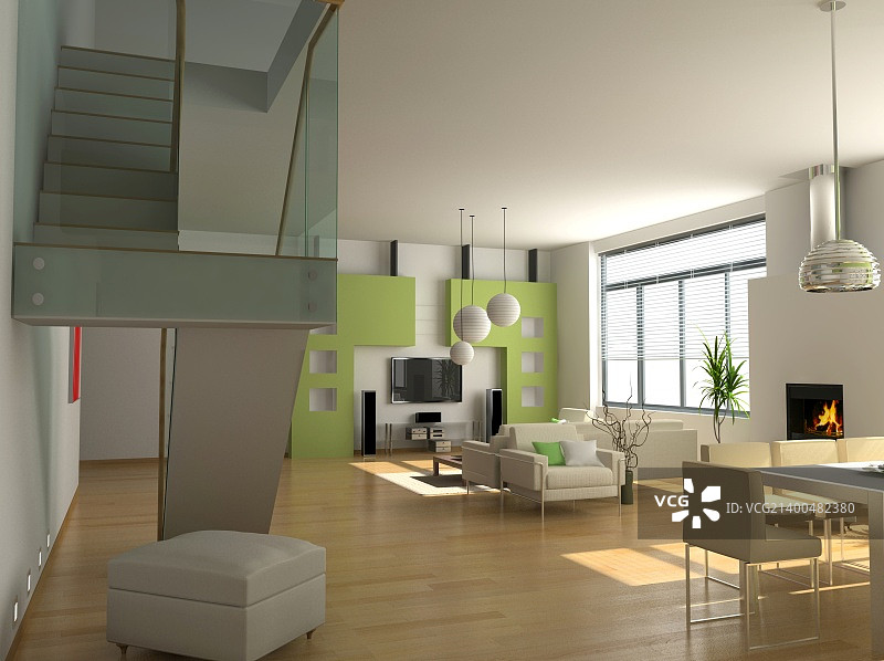 现代室内设计(私人公寓3d效果图)图片素材