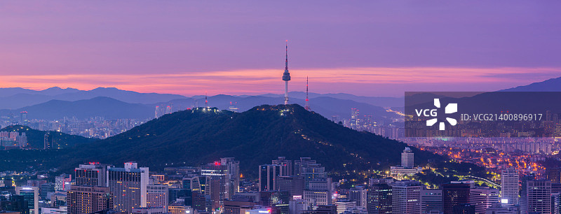 韩国首尔的全景景观图片素材