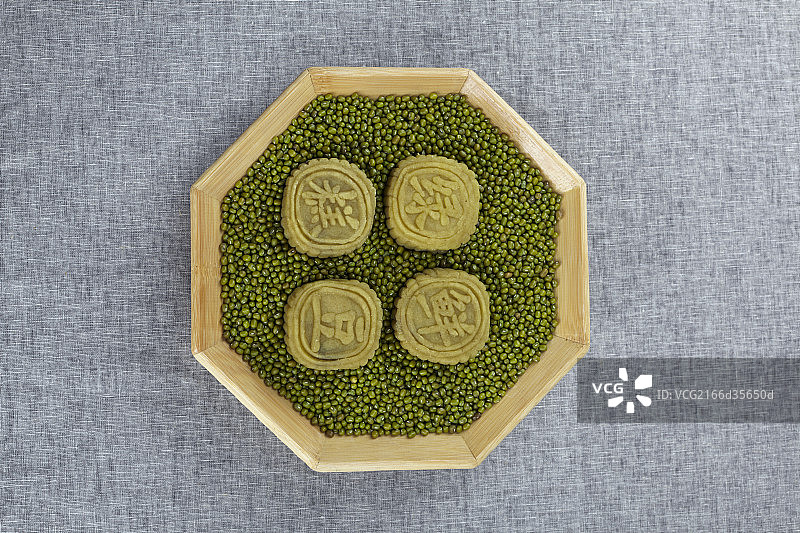 中国传统小吃－绿豆糕图片素材