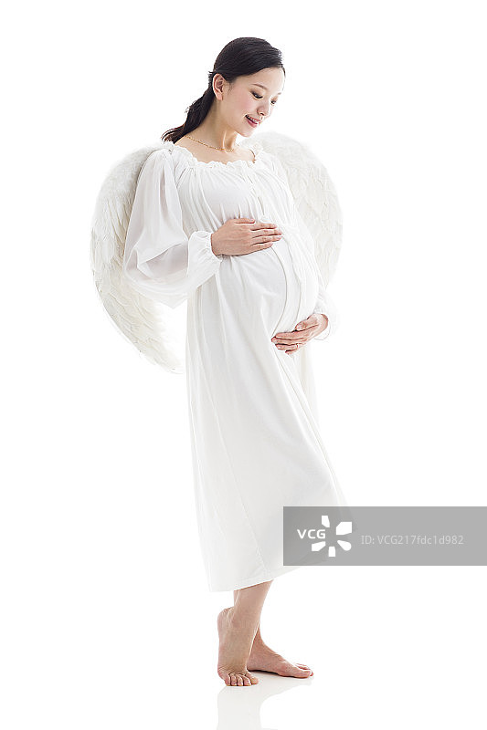 孕妇扮演天使图片素材