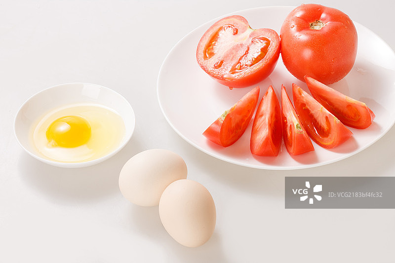 炒西红柿鸡蛋的食材图片素材