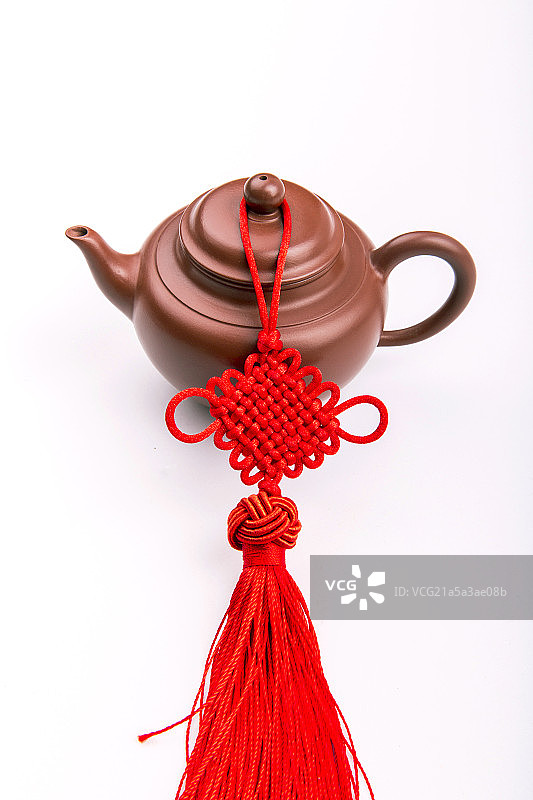 茶具和中国结图片素材