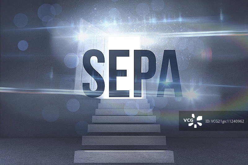 “sepa”字反对通往敞开大门的台阶图片素材