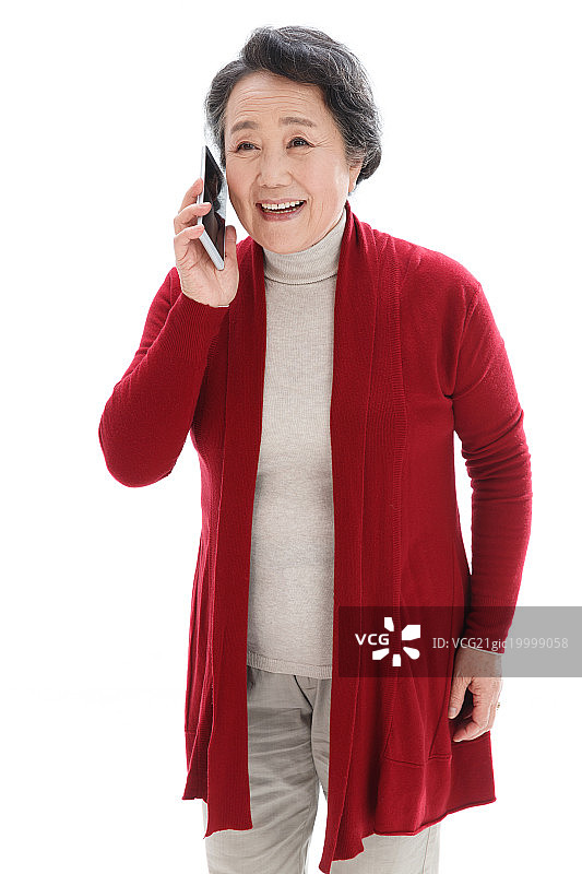 老年女人打电话图片素材