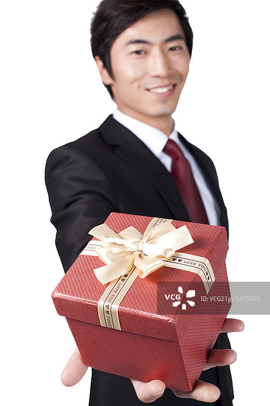 商务男士和礼物盒图片素材