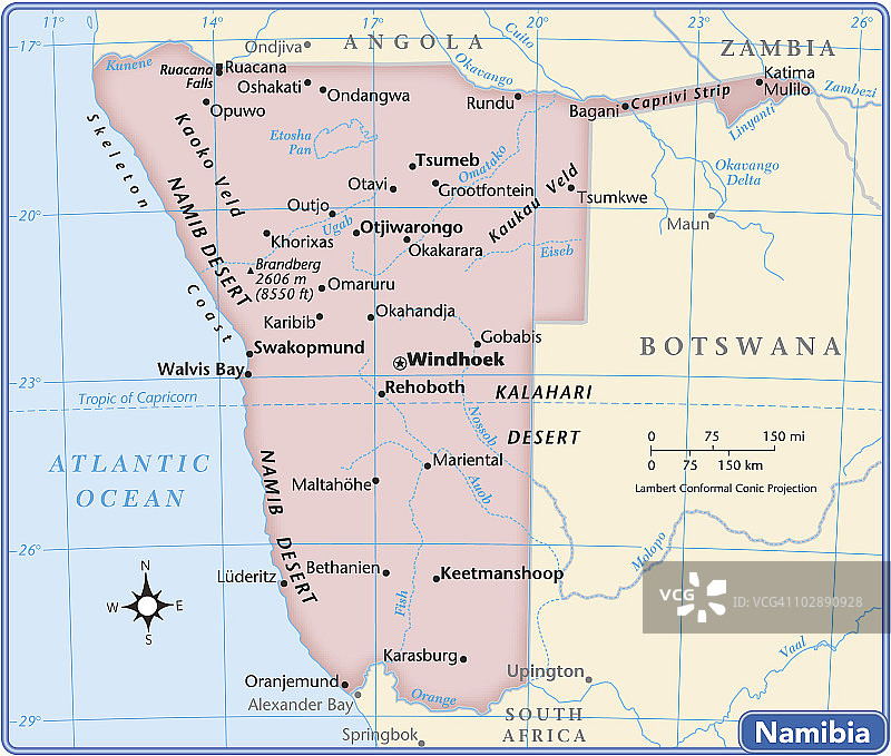 纳米比亚国家地图图片素材