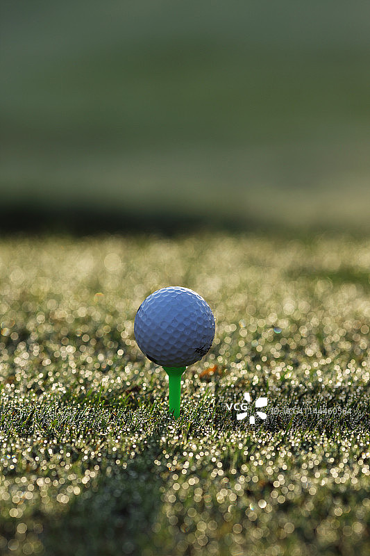 高尔夫球场球座上的高尔夫球图片素材