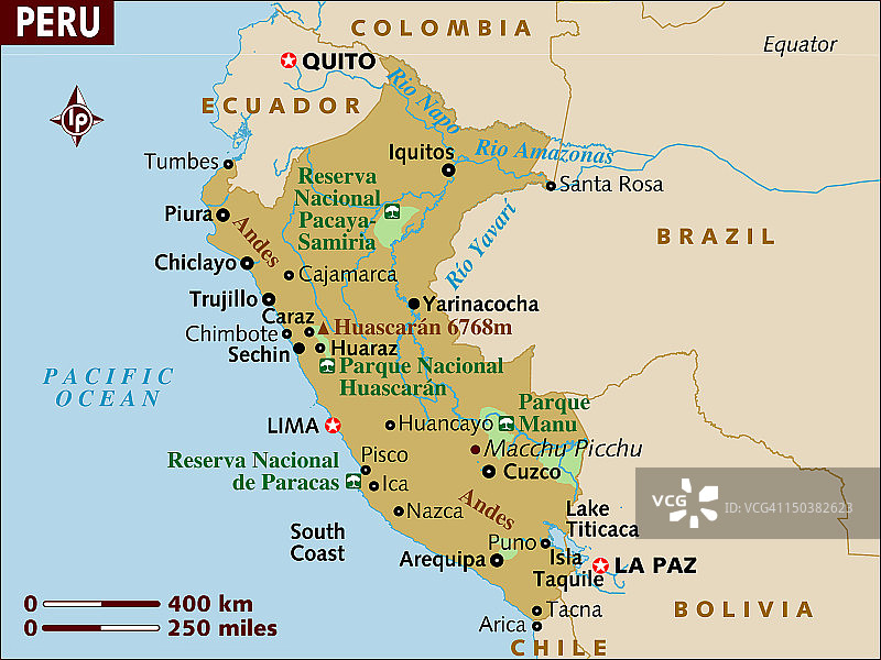 秘鲁的地图。图片素材