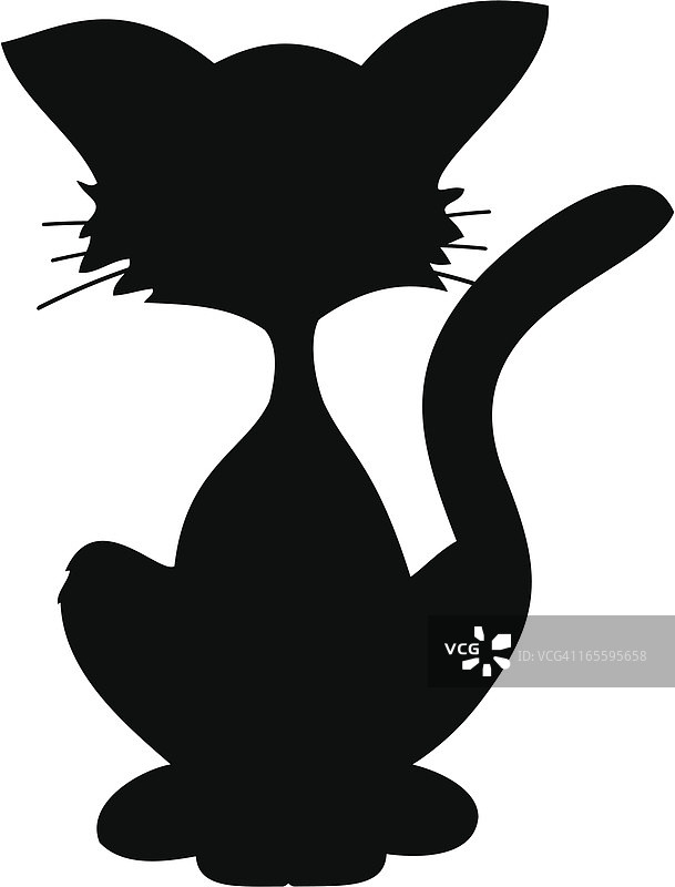猫的黑色剪影图片素材