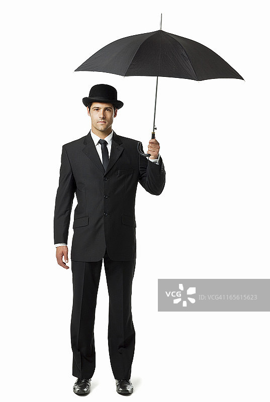 绅士撑伞-孤立图片素材