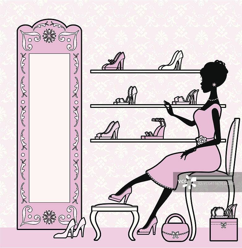 女人鞋购物图片素材