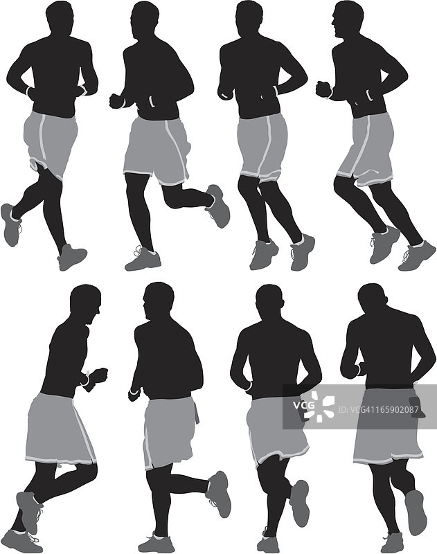 多幅男人奔跑的画面图片素材