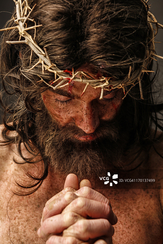 祷告中的耶稣基督图片素材
