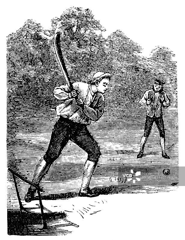 打板球的十八世纪击球手图片素材
