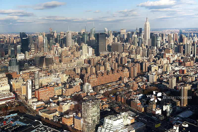 从空中俯瞰纽约市图片素材