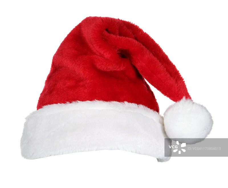 新奇的圣诞老人红白帽子孤立在白色图片素材