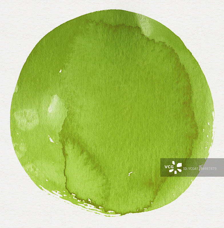 水彩绿圈(剪切路径)图片素材