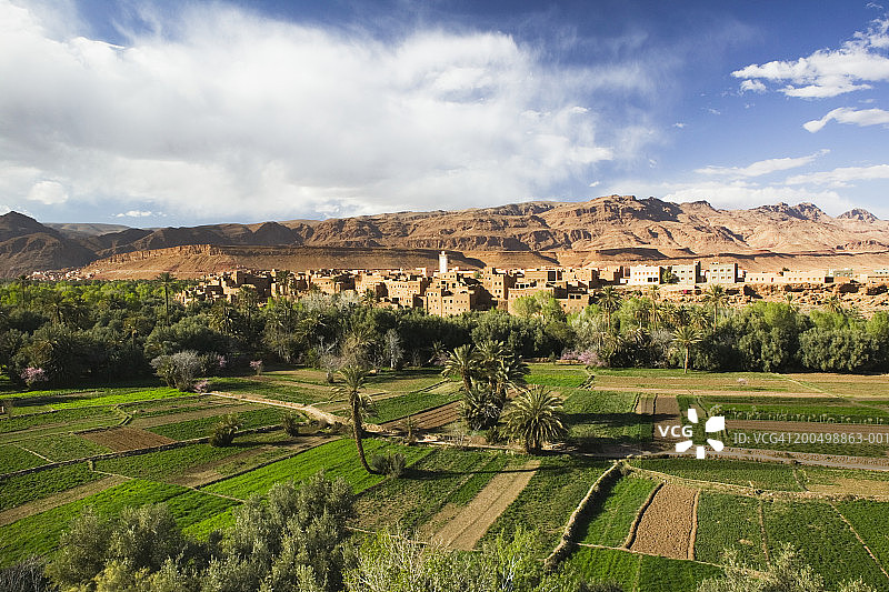 摩洛哥， 托德拉峡谷， 蒂纳希尔， 春天图片素材