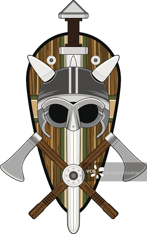 海盗盾与交叉斧头图片素材