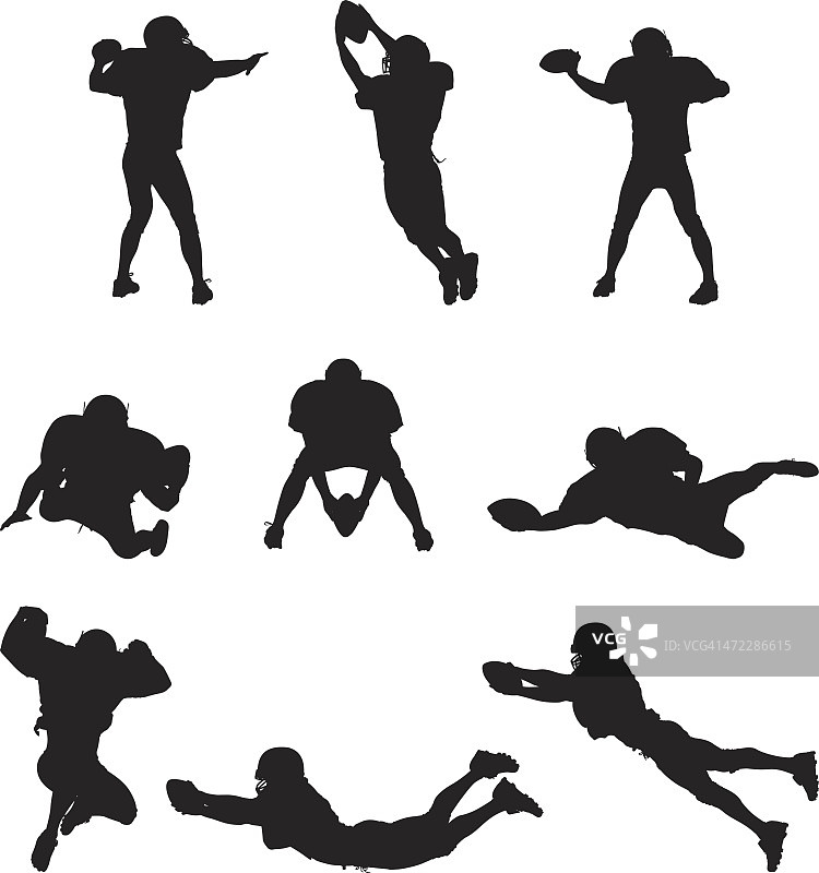 多幅男人踢美式足球的画面图片素材