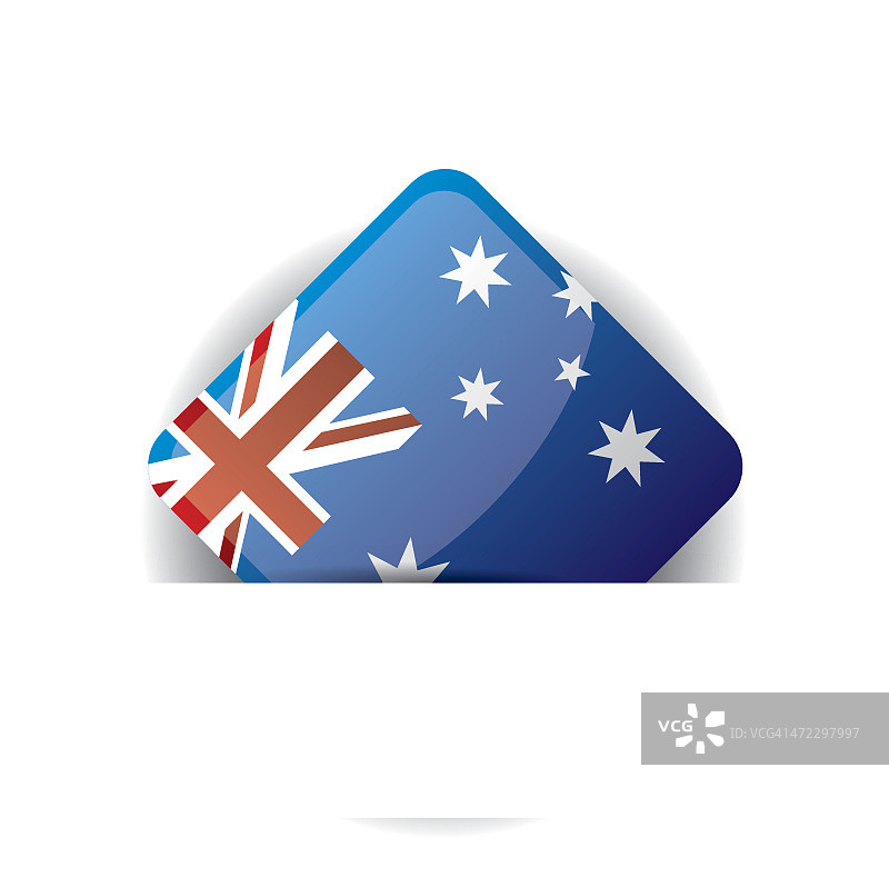 光滑的图标与澳大利亚国旗在白色口袋图片素材