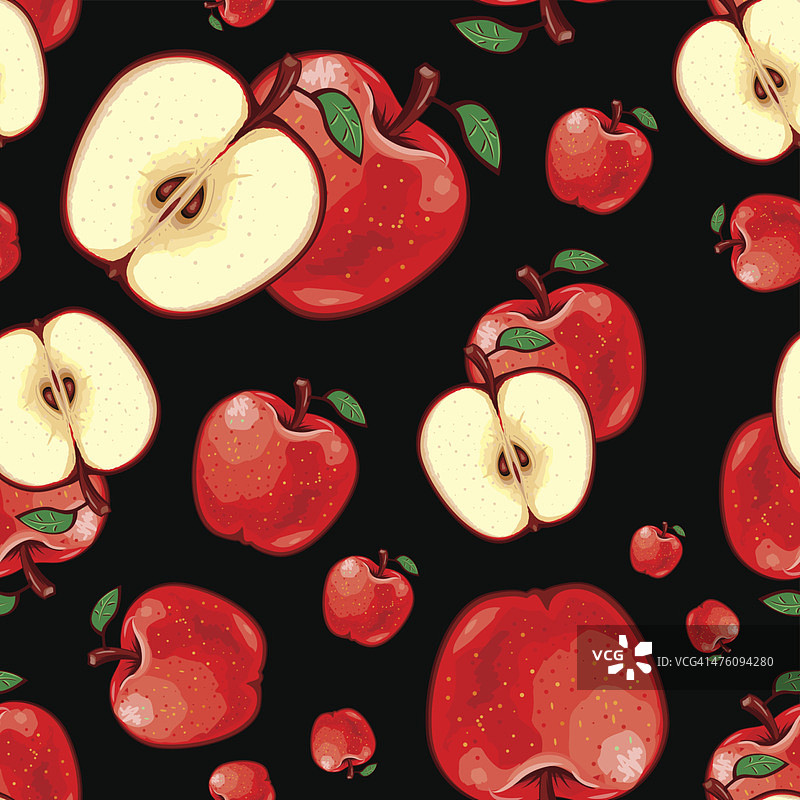 无缝水果图案-苹果图片素材