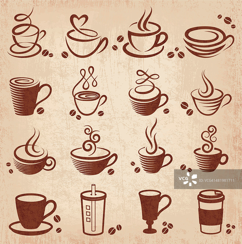 一个咖啡垃圾图标的插图设计图片素材
