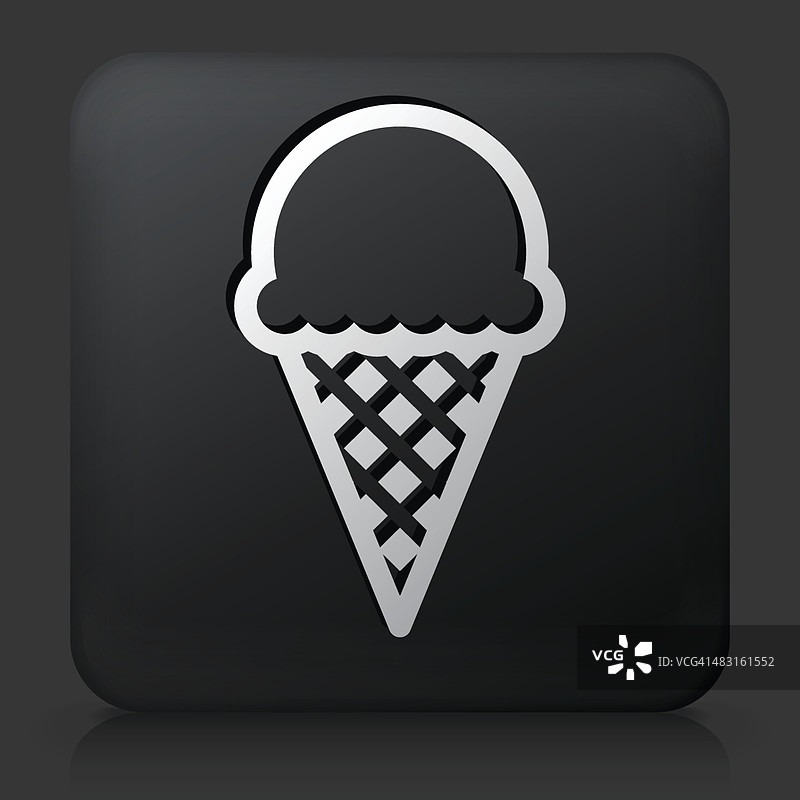 黑色方形按钮与冰淇淋图标图片素材
