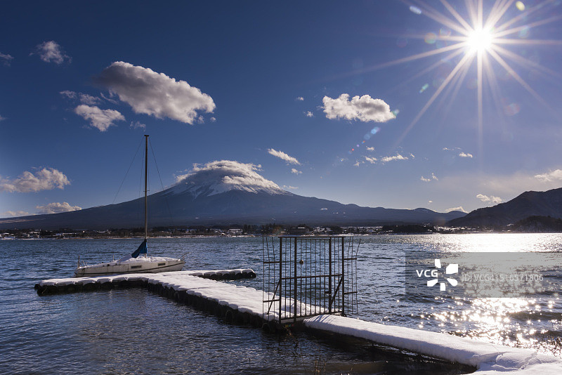 来自川口湖的富士山图片素材