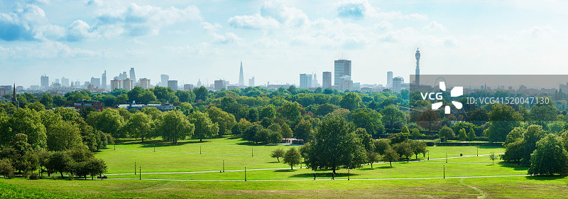 伦敦天际线和樱草山公园全景图片素材