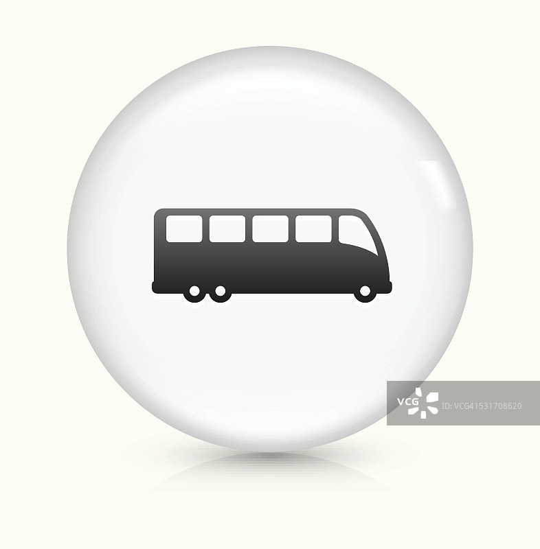 巴士图标上的白色圆形矢量按钮图片素材