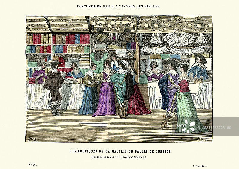 17世纪巴黎正义宫的购物商场图片素材