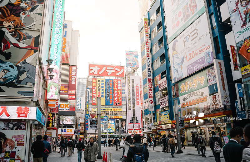 日本——东京秋叶原地区的街景图片素材