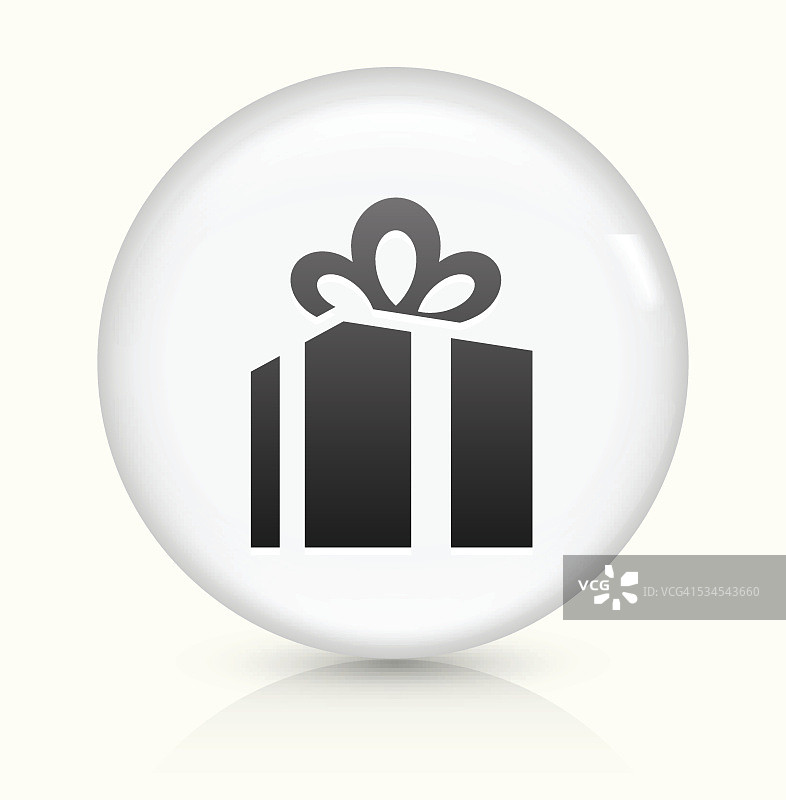 礼盒图标上的白色圆形矢量按钮图片素材