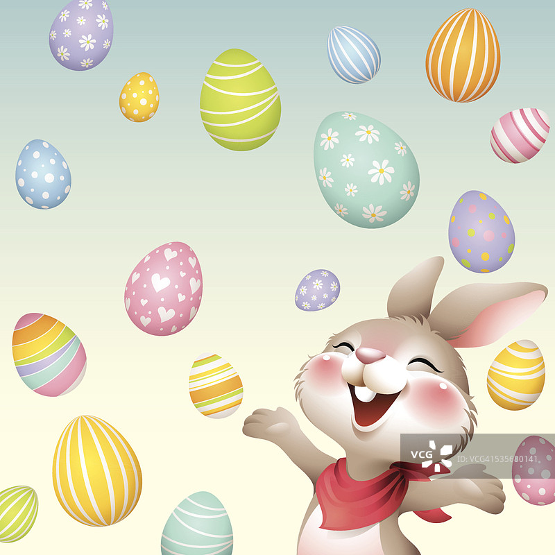 笑脸兔-复活节快乐图片素材