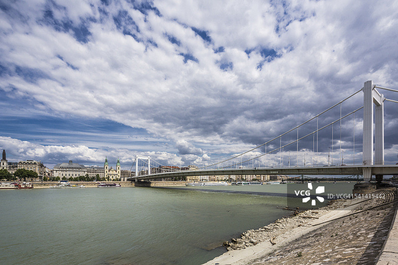 多瑙河，伊丽莎白桥，佩斯镇图片素材