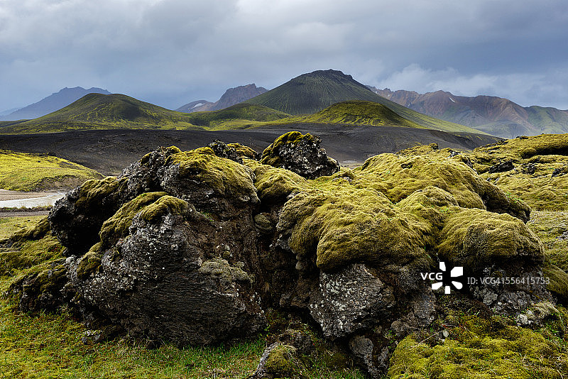 冰岛高地的Veidivotn湖图片素材