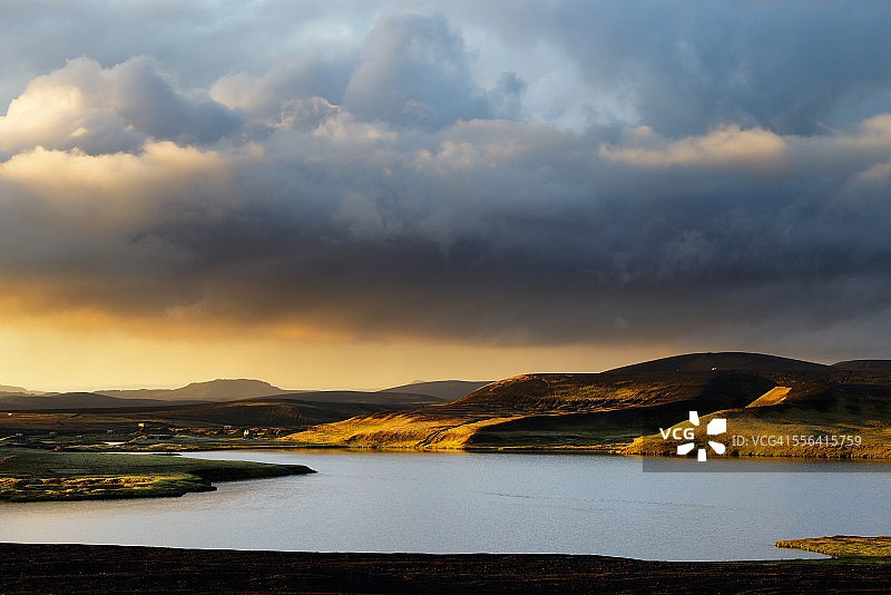 冰岛高地的Veidivotn湖图片素材