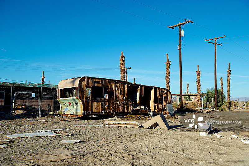 一个废弃的城市，索尔顿市，加利福尼亚州，美国图片素材