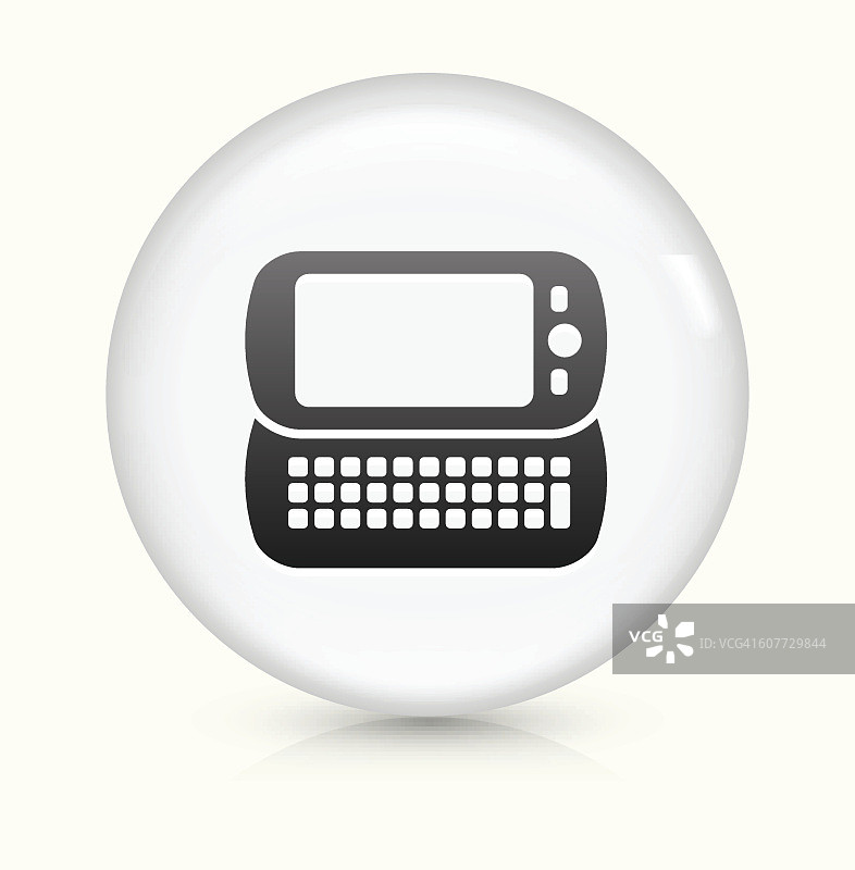 智能手机图标上的白色圆形矢量按钮图片素材