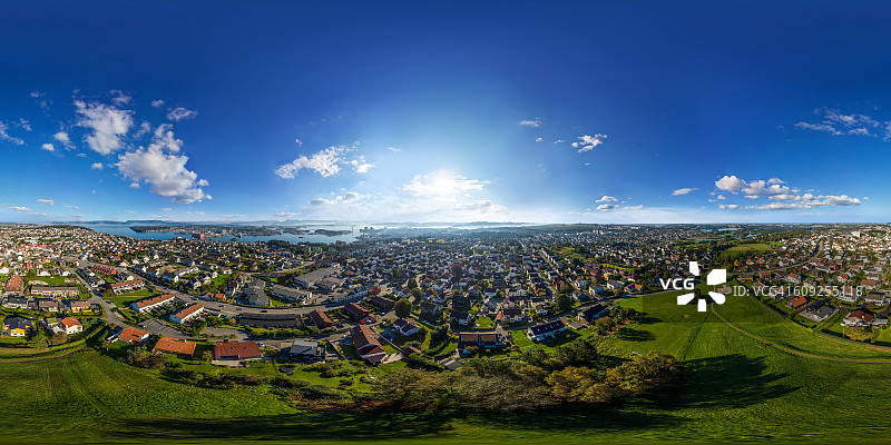 挪威斯塔万格坎彭的360度鸟瞰图图片素材